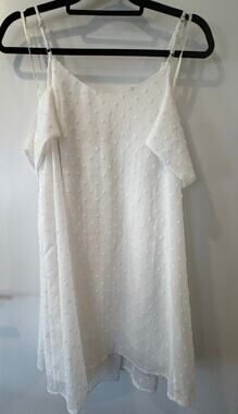 J.O.A. Los Angeles Womens Small Peasant Princess Cold Shoulder Mini Dress NWT